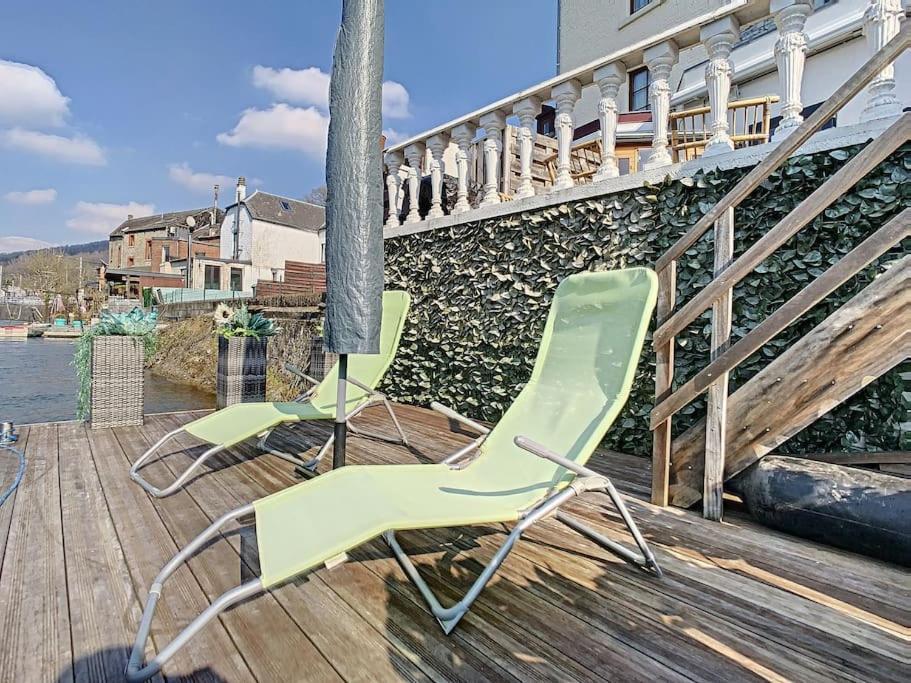 Vue Sur Meuse Avec Jacuzzi Et Sauna Exterieur. Yvoir エクステリア 写真